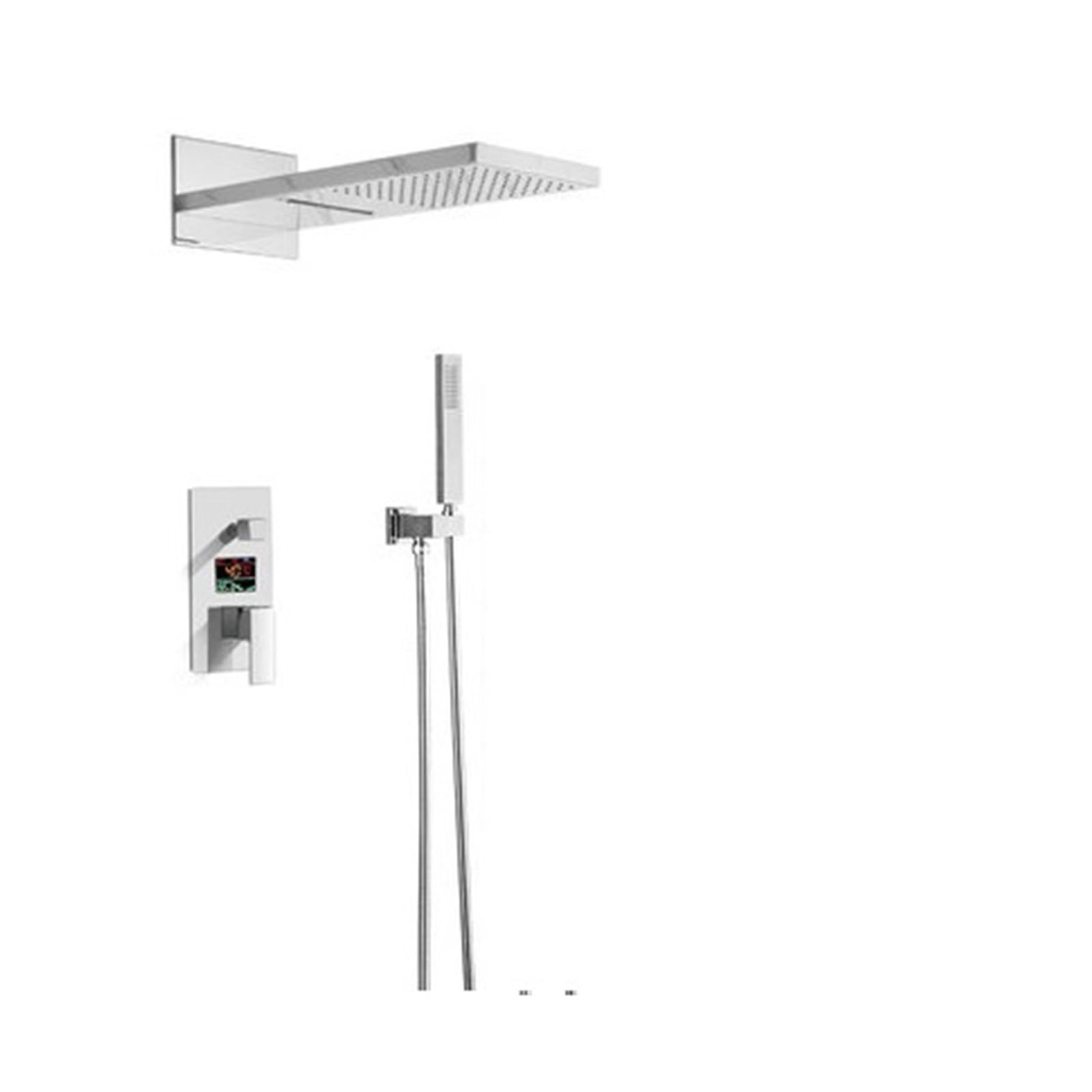 Robinet à affichage numérique pour colonne de douche cascade et ciel de pluie