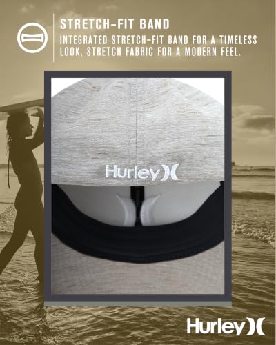 Image of Hurley Mens Baseball Cap - Moisture Wicking Curved Brim Flexfit Fitted Hats for Men with H2O-Dri Sweatband (Sizes: S-XL)