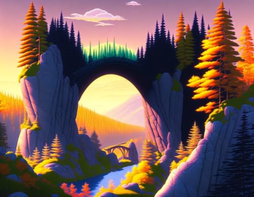 Poster Magic Bridge Over the Gorge pour un salon moderne et inspirant
