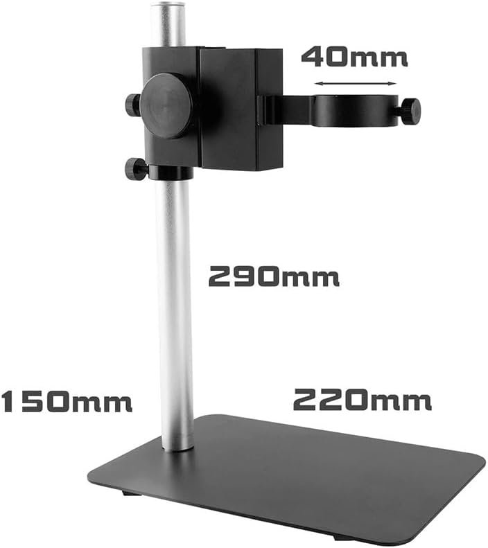 Microscope Accessories Kit Mircoscope Base Adjustable Focusing Bracket Focusing Holder Table Stand 42mm 50mm for Zoom Lens Microscope Camera Microscope Slides(Small Stand-White)