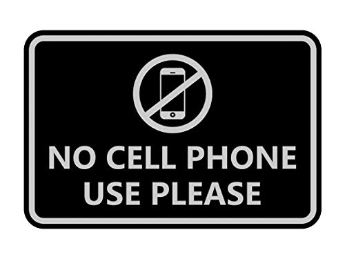 Placa sin uso de teléfono celular para evitar ruidos en salas de espera