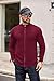 COOFANDY Knitted Cardigan Sweaters for Men Casual Ribbed Full Zip Big and Tall Mock Neck Zipper Long Sleeve Cardigans with Pockets Red S-3XL