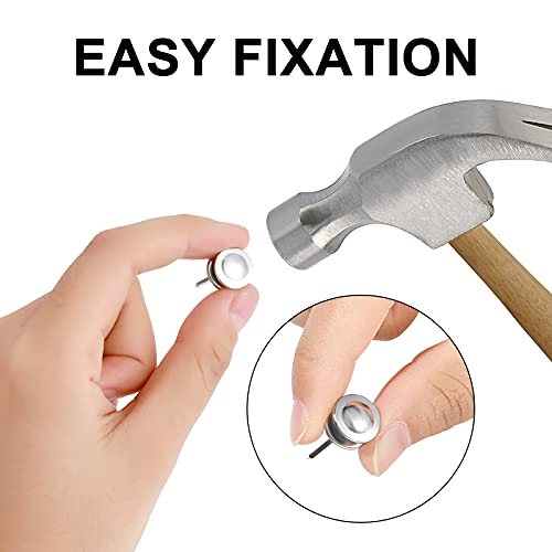 Image of Hotop 25 Pcs Double Headed Picture Hangers Nails Small Head Hanging Nails Picture Photo Hanging Hook Pins Decorative Nail Hook Hangers for Home Office School (Silver)