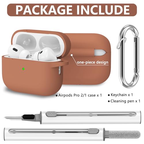 Image of Ljusmicker for AirPods Pro Case Cover with Cleaner Kit,Brown