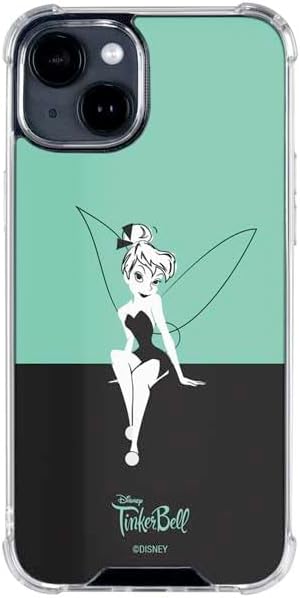 Skinit Clear Phone Case Compatible with iPhone 15 - Officially Licensed Disney Tinker Bell Color Block Design