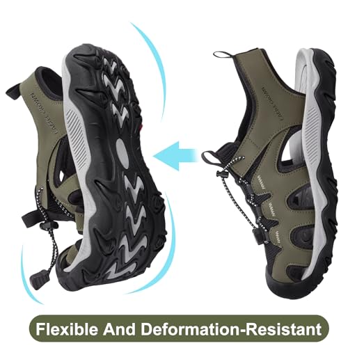 CAMEL CROWN Men's Hiking Sandals Anti-Slipping Athletic Water Shoes with Arch Support Closed Toe Summer Camping Sandal for Beach Outdoor4
