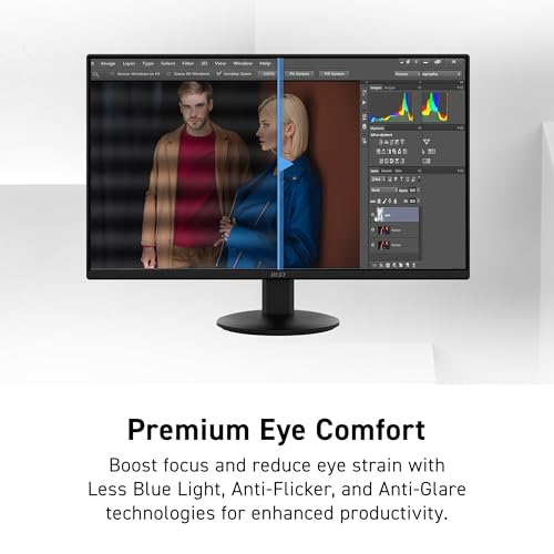 Image of msi PRO MP272LE 27-inch IPS 1920 x 1080 (FHD) Computer Office Monitor, 100Hz, Adaptive Sync, HDMI, DisplayPort, Tilt, 4-Side Slim Bezel 1ms, Black