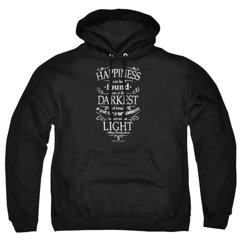 Popfunk Harry Potter Dumbledore Happiness Quote Pullover Hoodie Sweatshirt (Small)