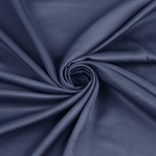 Homiest 100% Rayon Derived from Bamboo Fabric by The Yard, 3 Yards x 60 Inch Wide Granite Blue Cloth Fabric, Soft & Cooling Lining Fabric for Dress, Clothing Making, DIY Crafts (Pre-Cut)