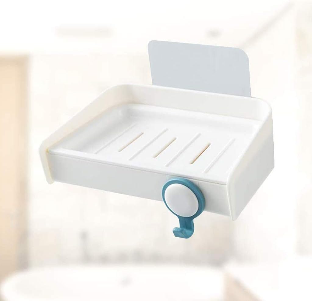 Portable Draining Soap Holder Non Slip Box Dish Plastic Bathroom