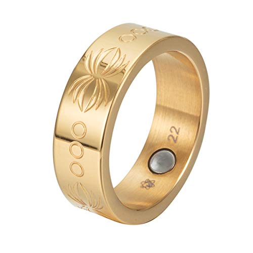 Magnetschmuck-4you Magnetring Premium Vintage gold Wings nickelfrei allergiefrei 2747 24k hartvergoldet 22