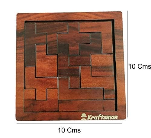 Image of Braintastic Wooden Puzzle Portable Pack of 8 Different Puzzle for Birthday Return Gifts Party Pack, Travel Board Game, Return Favors with Travel Pouch for All Age Group