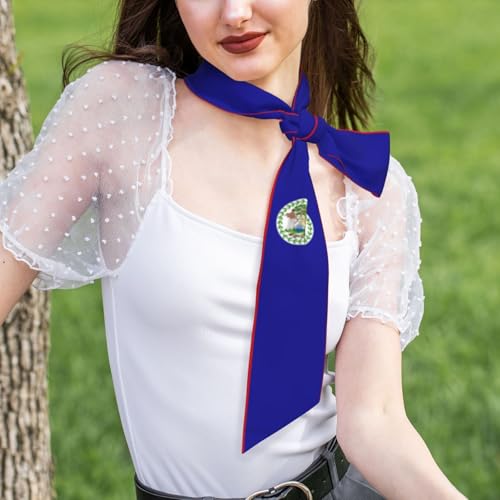 Women'S Fashion Scarf Vintage Belize Belizean Flag Hair Satin Scarf Bandanas Headscarf Wrap Breathable Lightweight Neck Scarves For Handbag Accessories4