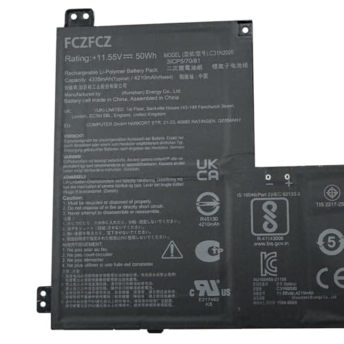 Image of C31N2020 Battery 50Wh 4335mAh Replacement for Asus Chromebook Flip CM1 CM1400FXA CM1400FXA-EC0014 CM1400FXA-EC0022 CM1400FXA-EC0023 CM1400FXA-EC0046 CX1400FKA Series 11.55V 3-Cells