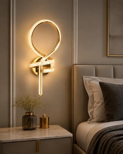 Image of FILLISKA Luxurious LED Wall Lamp for Home with Adjustable Colour Changing Function(1 Year Warranty)(French Gold-1602)