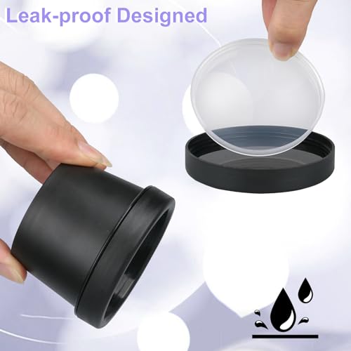 Travel Containers for Toiletries 3.4oz 9 Pack TSA Approved Plastic Cream Jars Wide-mouth Cosmetic Pot Jars with Lids Leak Proof Travel Size Containers for Makeup Face Cream(Black)3