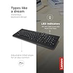 Lenovo 300 USB Keyboard, Wired, Adjustable Tilt, Ergonomic, Windows 7/8/10, GX30M39655, Black - Image 4