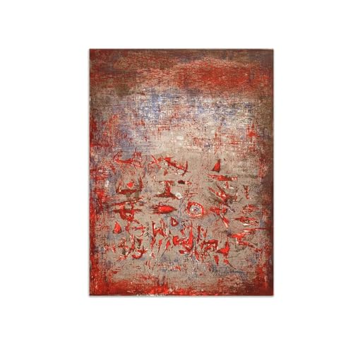 Tableau Zao Wou Ki Sans titre 3 - Toile Abstraite Encadrée 30x42cm pour Salon