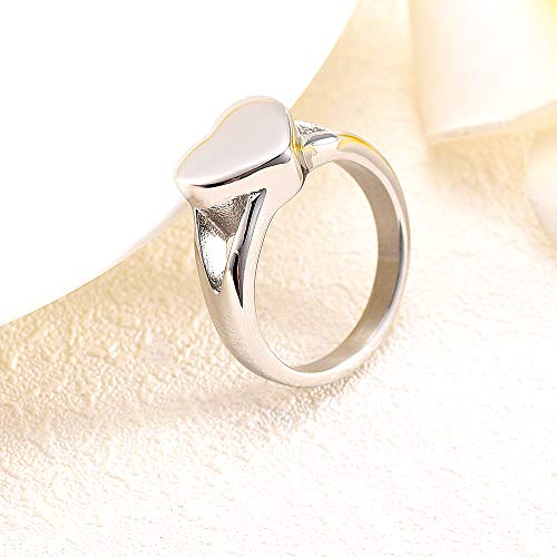 Simple Heart Cremation Urn Ring for Ashes Hold Loved Ones Ashes Memorial Jewelry for Funeral Keepsake Gift3