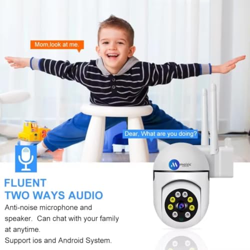 Maizic Smarthome Sricam Series 5 MP FHD 1440p Resolution, Full Color Night Vision, Two Way Audio, AI Human Detection, Motion Detection, PTZ Function, 360 Deg. CCTV Camera (Dual Lens) 3 414mYh87XBL