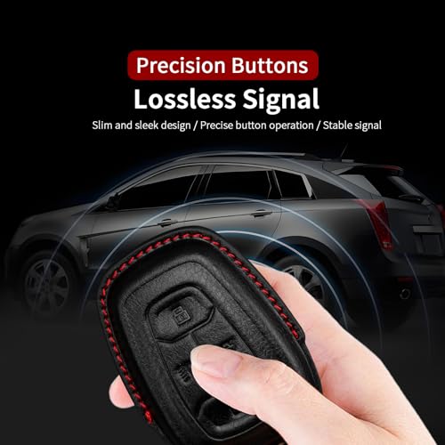 Image of Bicolor Car Key Cover Compatible for Tata Harrier | Safari | Nexon | Altroz | Tigor | EV | Punch | Tiago EV Electric 4 Button Smart Key(B-Black)