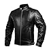 Mens Leather Motorcycle Jackets Black Moto Riding Motorbike Racing Cafe Racer Biker Jacket CE Armored (2XL)