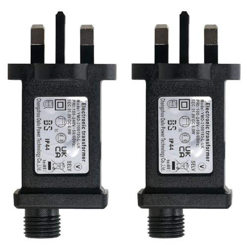 GAOHOU 2Pcs 31V 6W Power Supply Adapter Transformer Plug for LED Fairy Light Festival Decoration Light Waterproof IP44 Vertical