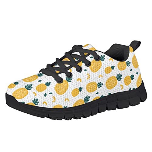 AmzPrint Black and White Cow Print Unisex-Child Tennis Shoes Lace-Up Casual Mesh Flat Sport Toddler Girl Tennis Shoes Size 73