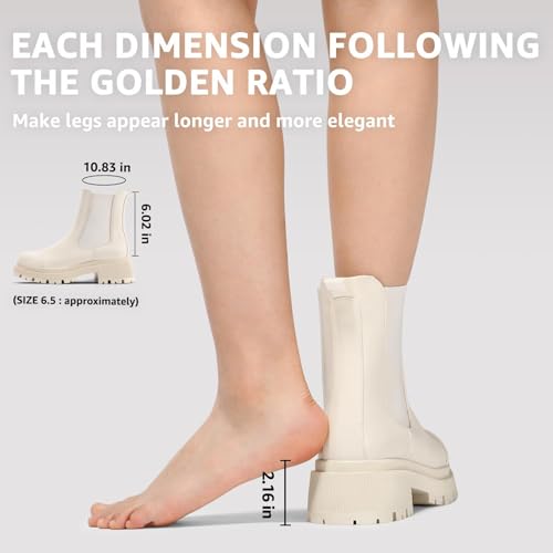 Bacia Chelsea Boots Women Lug Sole Ankle Boots Chunky Heel Slip On Booties3