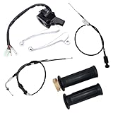 Cylinman Throttle Housing Start Switch Choke Cable Control Left Right Brake Lever Fit for Yamaha PW50 PY50 Peewee Y-Zinger Motorcycle Dirt Bike Black Hand Grip Set