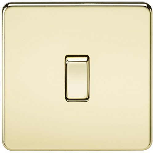 Knightsbridge SF2000PB Screwless 10 A 1 Gang 2 Way Switch 230 W 230 V Polished Brass