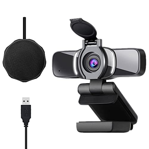 Dericam 1080P Webcam Kit, USB Webcam Computer Web Camera with Microphone,Plug and Play Computer Camera for PC/Mac/Laptop, for Video Calling Streaming, Conference, Gaming, Online Classes