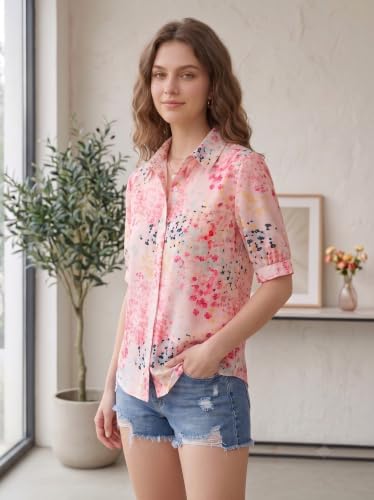 Image of URBAN OX Women's Casual Shirt - Stylish Printed Long Top for Women & Girls | Elegant Shirt for Women | Breathable Summer Tops for Women