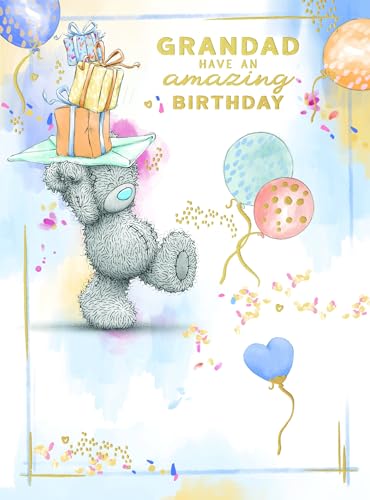 Me To You Tatty Teddy Grandad Adorable Luxury Gold Foil Birthday Card 5 X 7 Inches - Official Collection