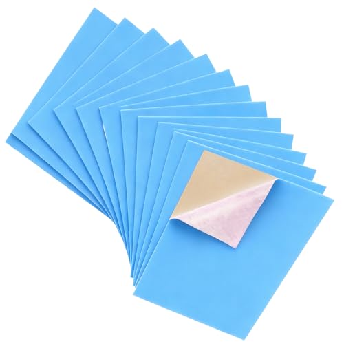 15 hojas de tela de terciopelo autoadhesivas, 20 x 30 cm, fieltro no tejido flocado para caja de joyería, manualidades, decoración, paquete, azul cielo