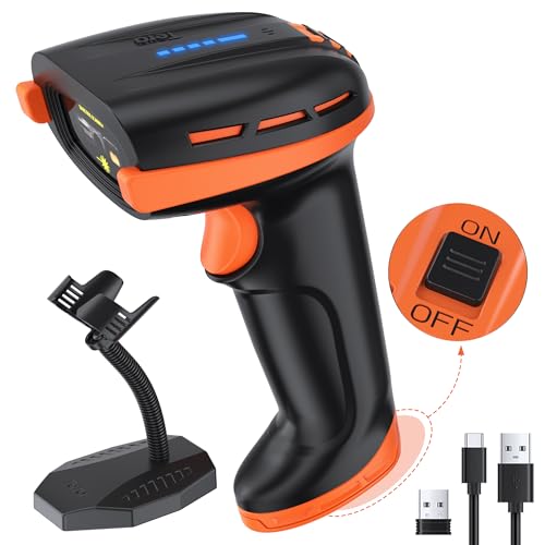 Lecteur de code-barres avec batterie 4400mAh interrupteur physique et triple connexion sans fil