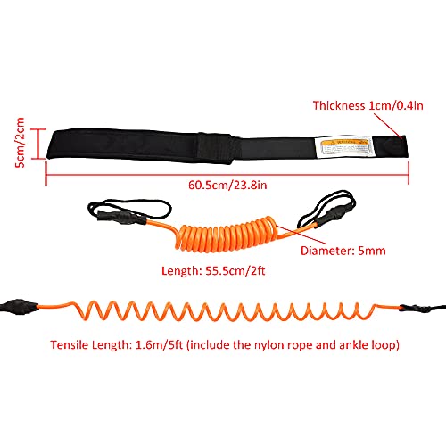 Yuventoo Coleira para prancha de surfe, linha de segurança para surfe, 1,5 m, coleira para prancha d