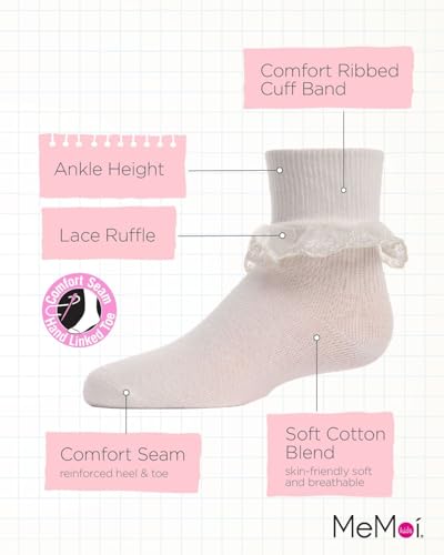 MeMoi Classic Lace Girls Ruffle Anklet Socks3