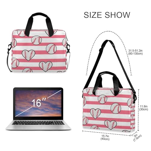 Bolso Maletín para Laptop con Diseño Rayas Corazón Rosa miniatura 5