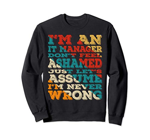 I'm An IT Manager Don't Feel Ashamed Vintage Style Funny Sudadera