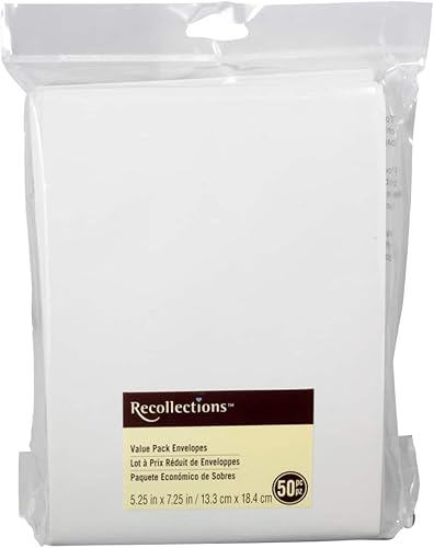 Paquete de 12 50 ct. (600 en total) 5.25" x 7.25" Sobres marfil por Recollections