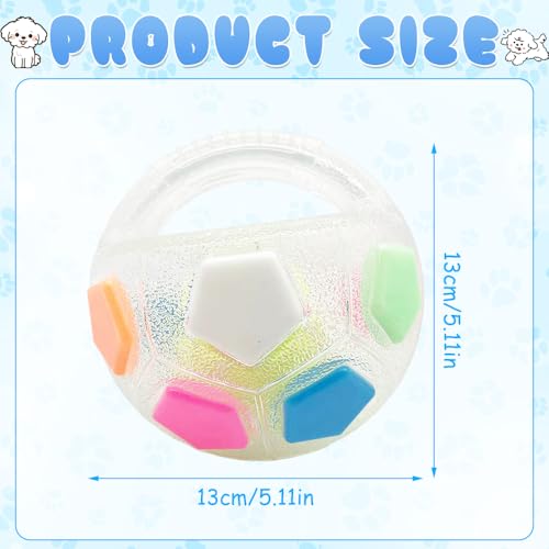 Weciau The Mellow Dog Calming Ball, Anti Stress Ball mit Handle, Interaktiver Spielball für Hunde, Hundeball Unzerstörbar, Zauberball Hund für Kleine, Mittelgroße und Große Hunde (Weiß)