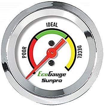 Manômetro de economia de combustível Sunpro CP8221 com aro cromado – 1 unidade