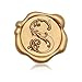 SWANGSA Initial Alphabet Wax Seal Stickers, 50 Pcs Antique Gold 3D Floral Letter S Envelope Seal Stickers Self- Adhesive, Perfect for Wedding Invitation, Christmas, Gift Wrapping