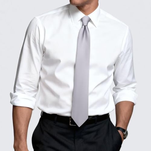 Image of Hi-Tie Men's Extra Long Solid Satin Tie Set 63 Inch /70 Inch Formal Necktie