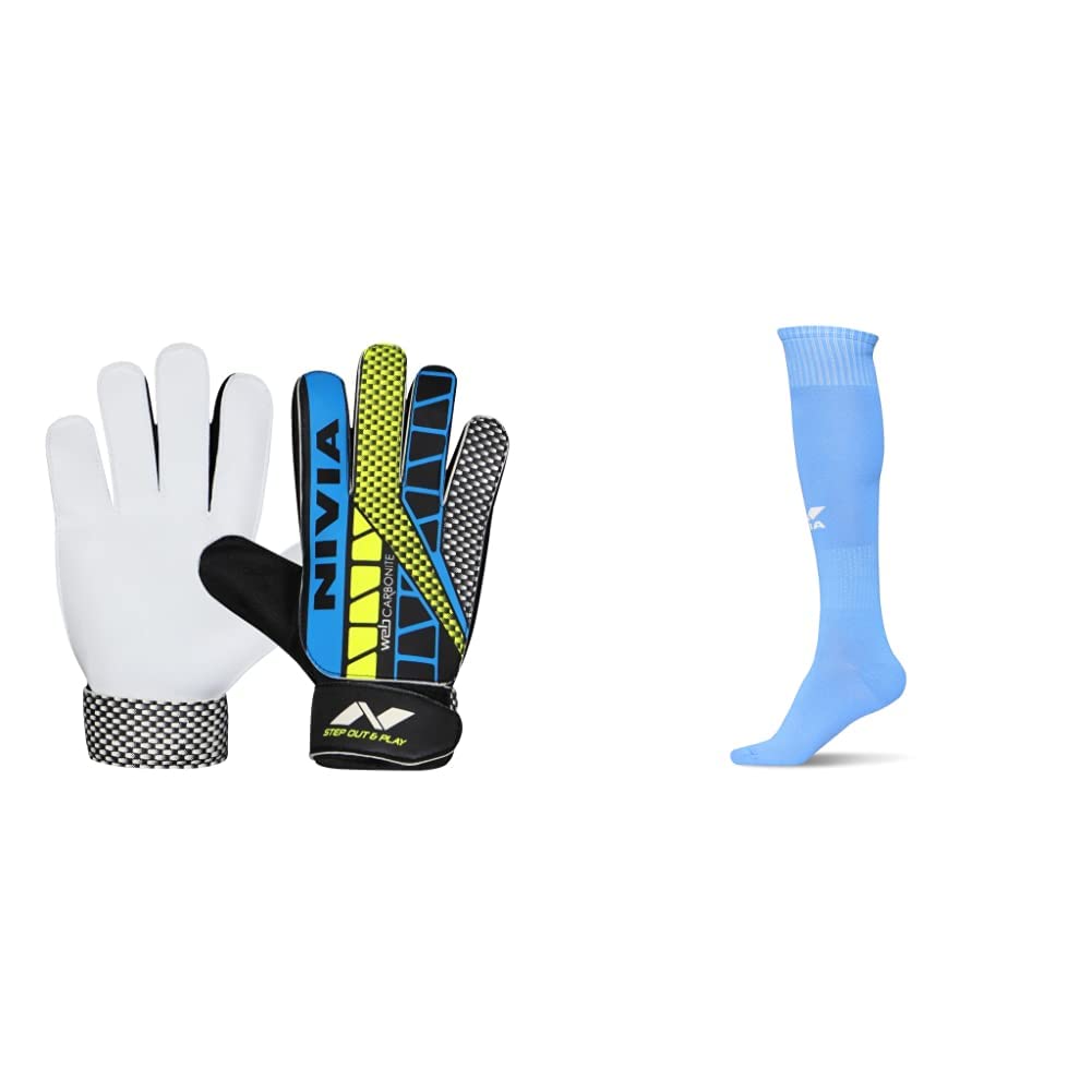 See full amazon price history chart for Nivia Web 898 Latex Goalkeeper Gloves (Multicolour) 728LRW Encounter Blend Stockings, Large (Royal Blue) Combo Nivia Web 898 Latex Goalkeeper Gloves (Multicolour) 728LRW Encounter Blend Stockings, Large (Royal Blue) Combo (B08614Y36F) Amazon Price History, Amazon Price Tracker