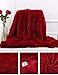 SGAHEIWI Doux Couverture Longue Shaggy Fuzzy Fourrure Fausse Fourrure Chaud élégant Confortable avec des Plaquettes de Sherpa Moelleux Adulte Couverture canapé canapé, Bourgogne, 160x200cm