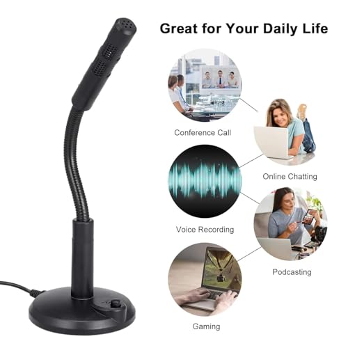 Image of Drumstone (𝐒𝐩𝐞𝐜𝐢𝐚𝐥 𝟏𝟓 𝐘𝐞𝐚𝐫𝐬 𝐖𝐚𝐫𝐫𝐚𝐧𝐭𝐲 USB Desktop Microphone with 360 Degree Sound Pickup, Noise Reducing Plug and Play Mic with Adjustable Gooseneck for Streaming, Gaming
