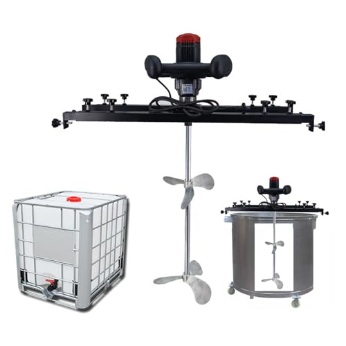 Mezclador de Pintura eléctrico de 3000W, Mezclador de Pintura IBC 1000L, Varilla/implante de agitación de Acero Inoxidable de 900 mm, 70-125 cm Ajustable, para la Pintura de agitación, Recubrimiento,