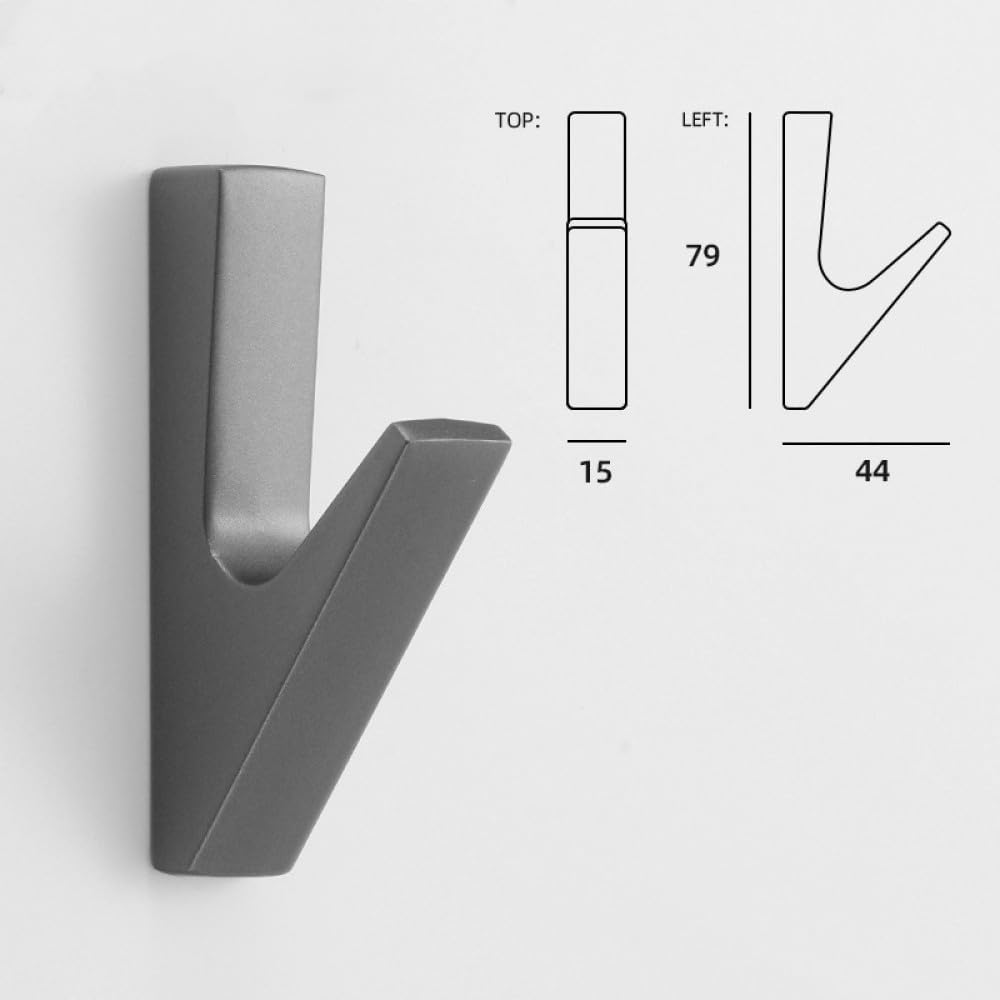 1Pcs Matte Wall Hooks Bathroom Accessories Coat Hooks Towel Hook Creative for Key Hat Bag Home Decorative Hook,B,Grey image 2